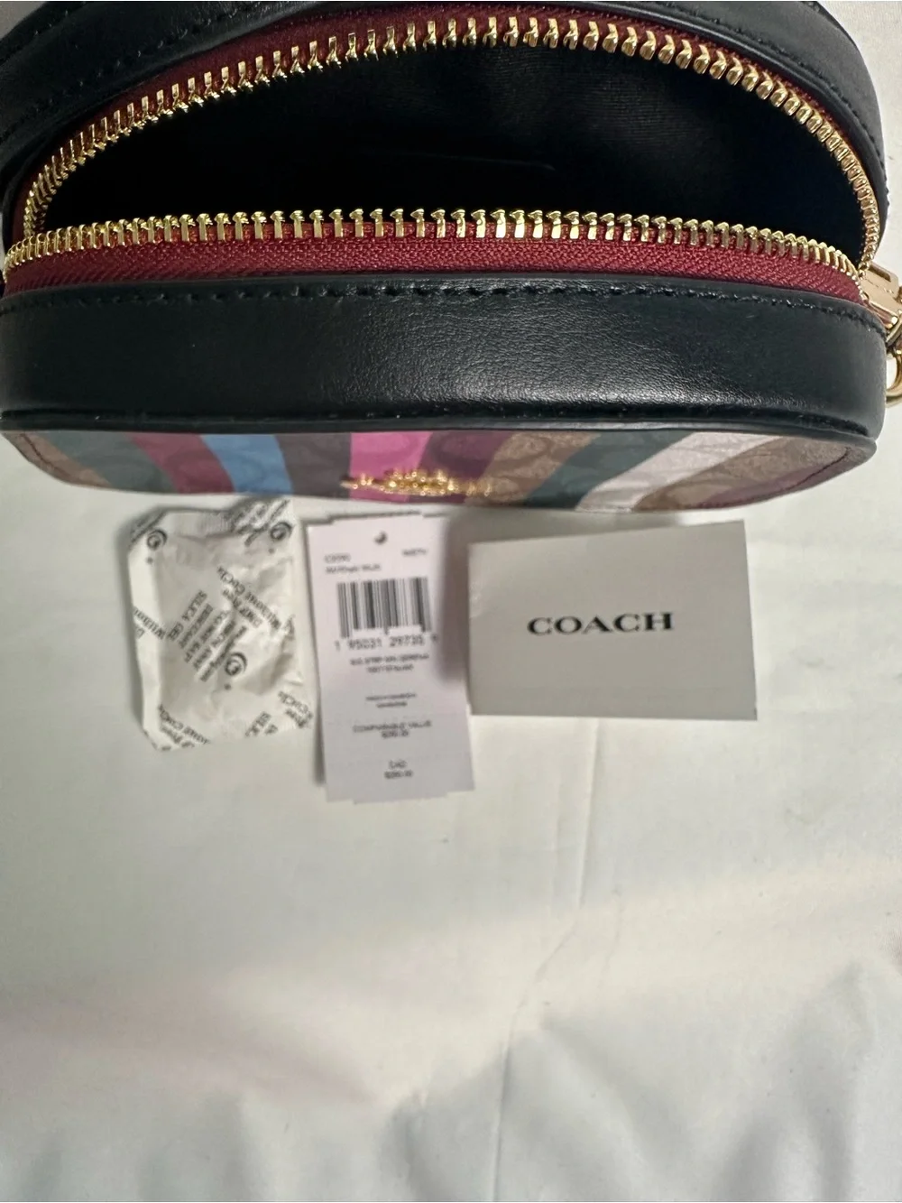 COACH Multicolor Stripe Signature Canvas Crossbody Bag